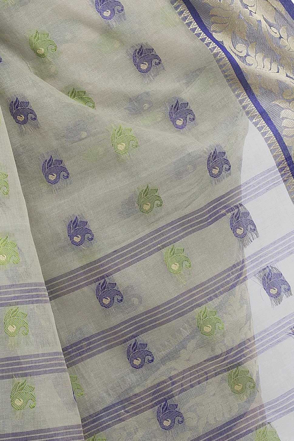 Grey Pure Cotton HasFul Tant Saree (786)